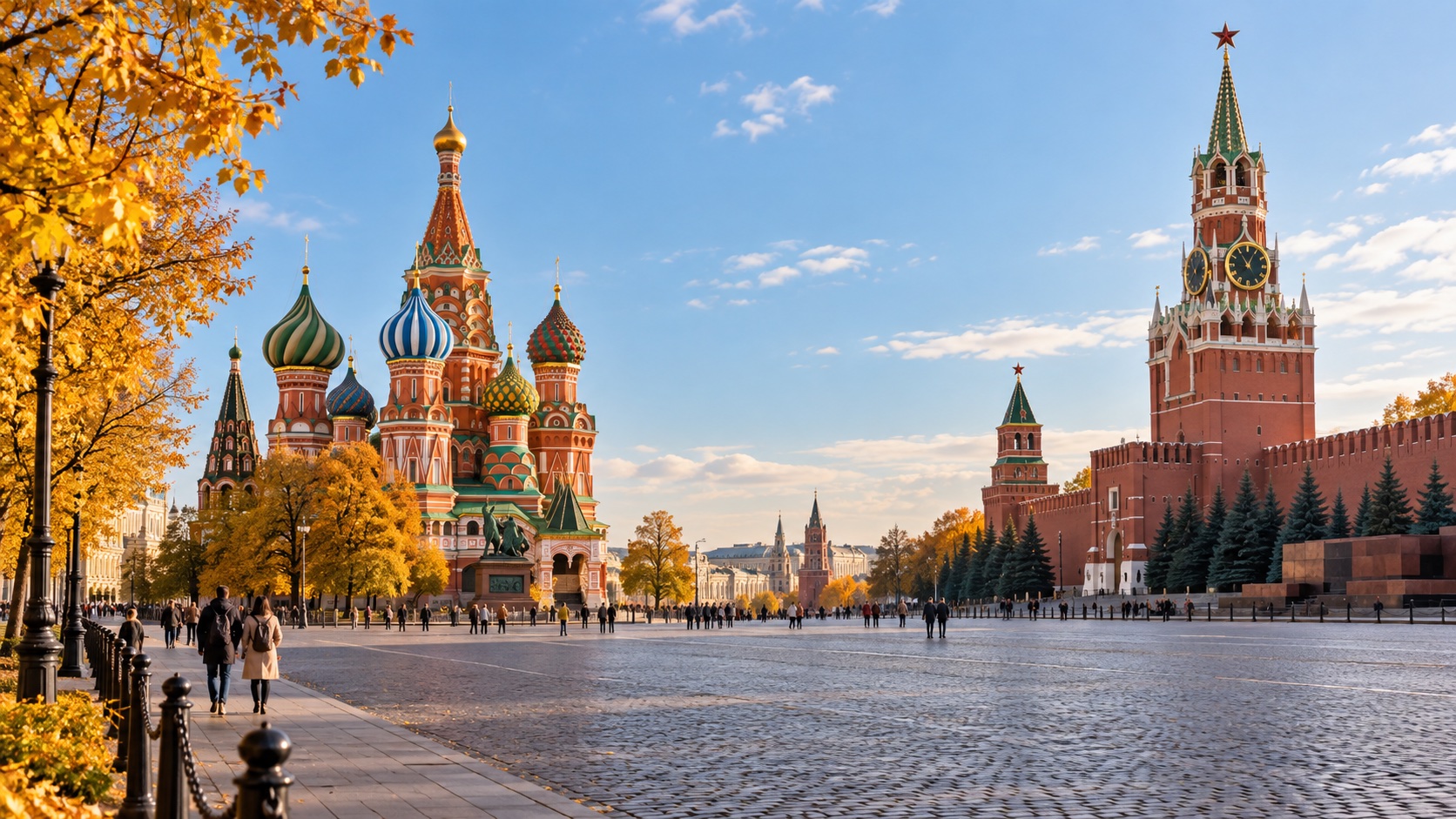 Illustration of Moscow Red Square in autumn
