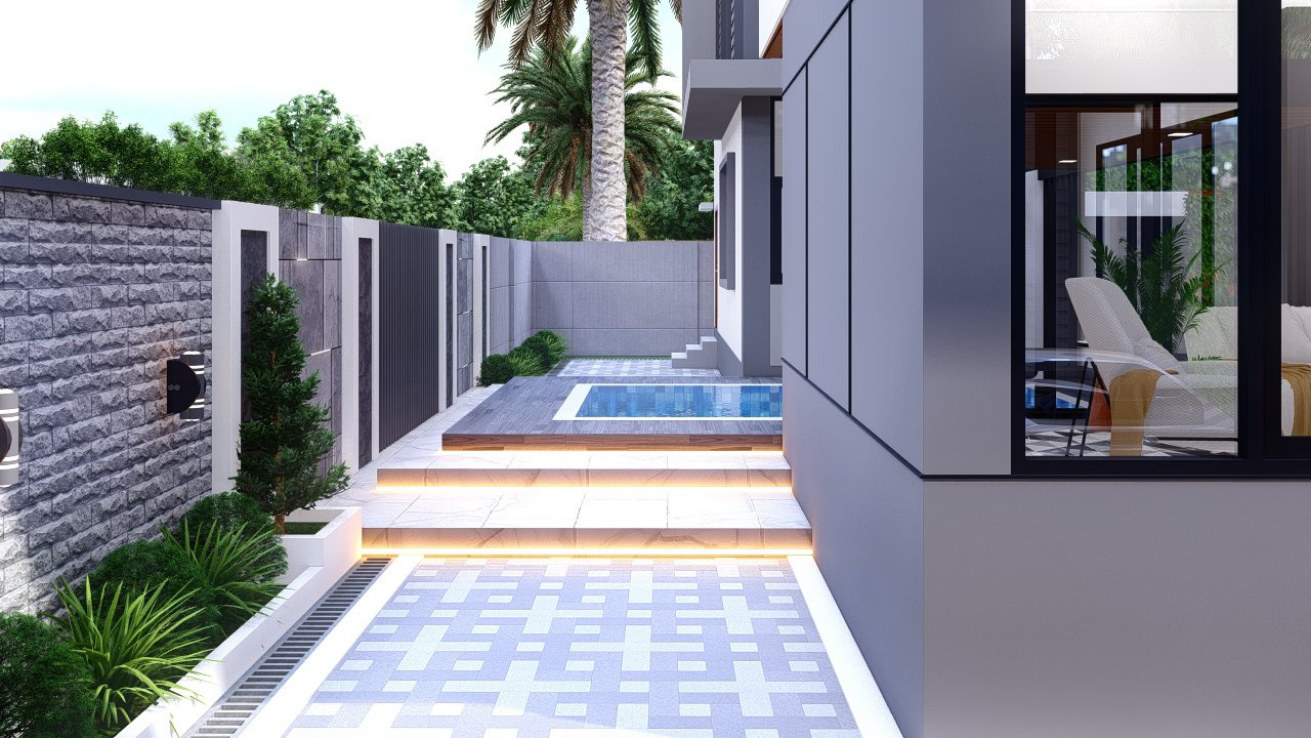 Poolside walkway of the Nay Pyi Taw residence